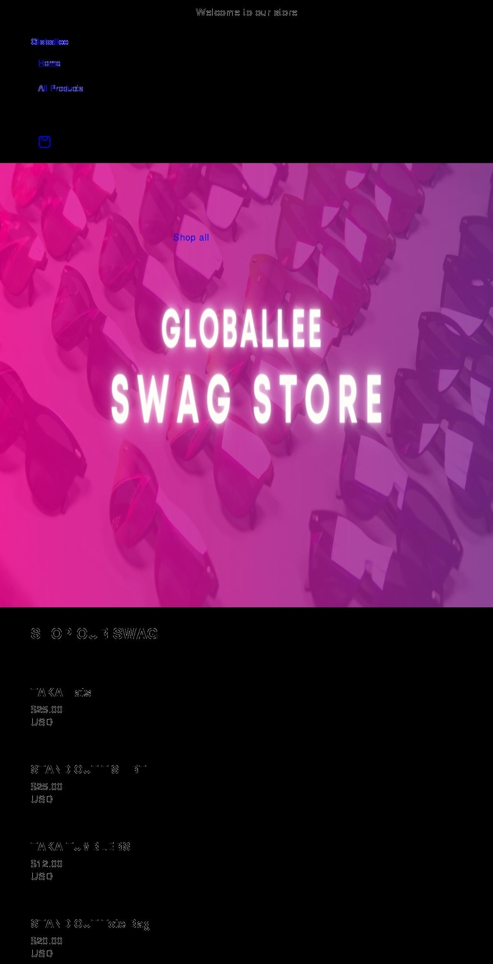 shopgloballee.com shopify website screenshot