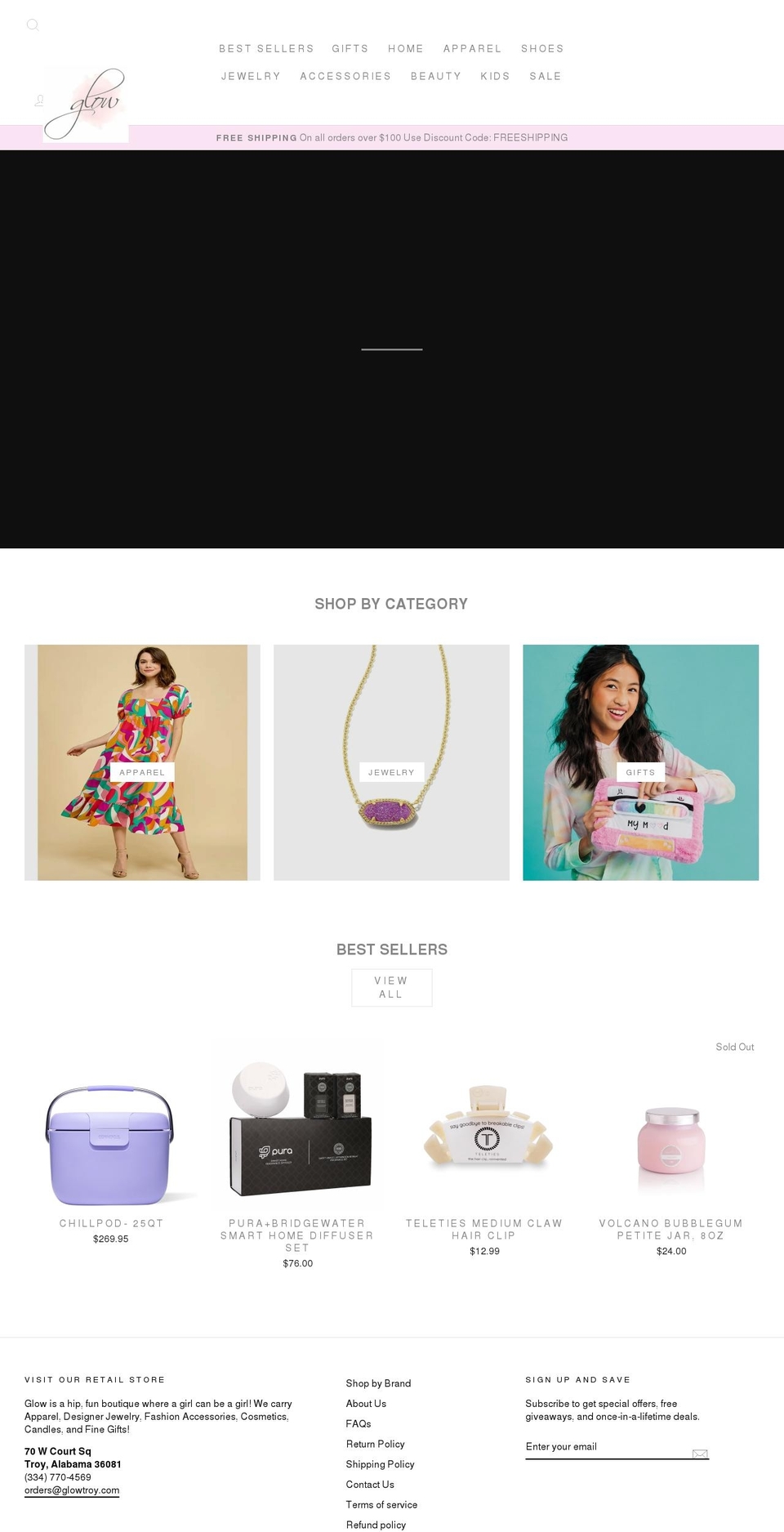 November Shopify theme site example shopglow.com