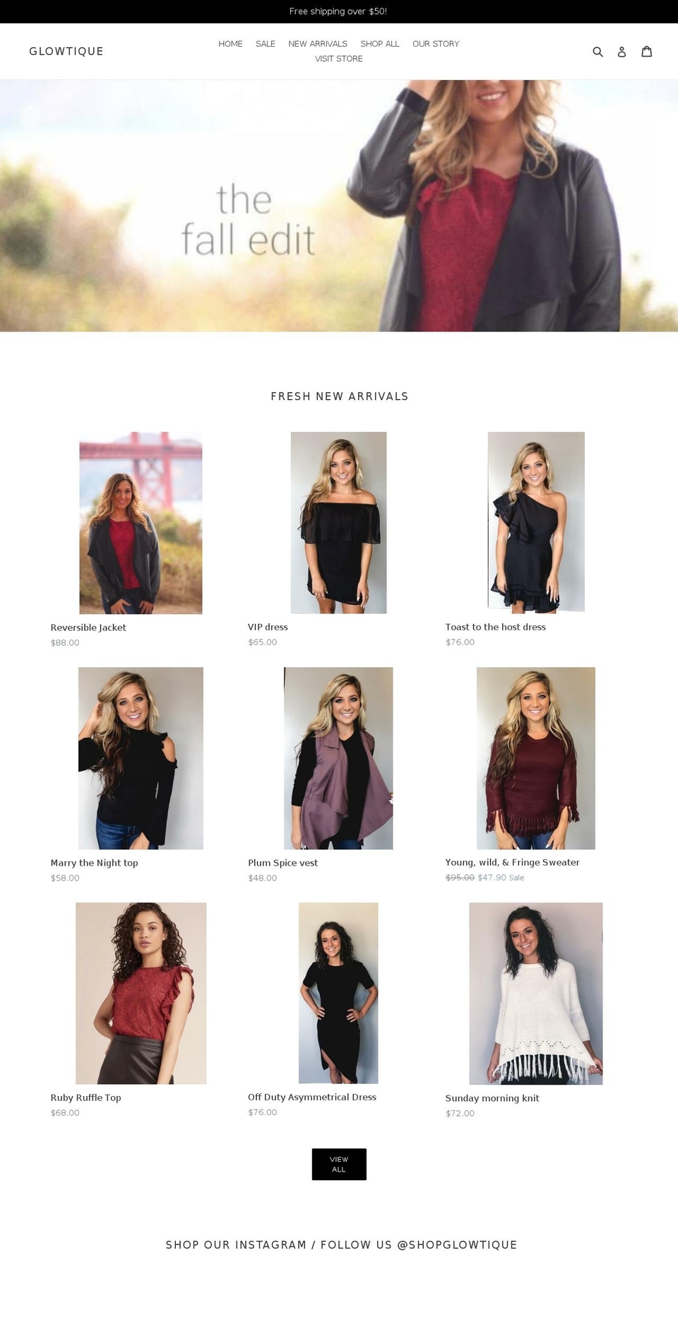 shopglowtique.com — Shopify storefront screenshot
