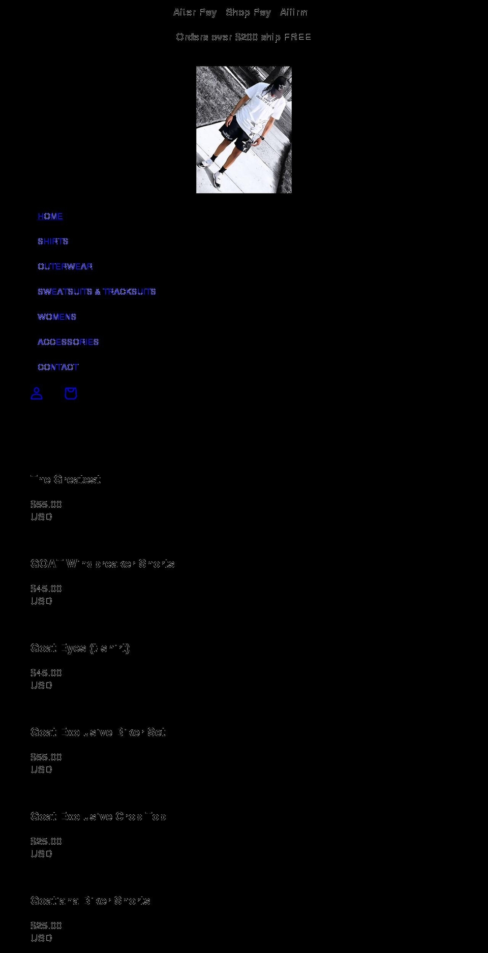 shopgoats.com shopify website screenshot