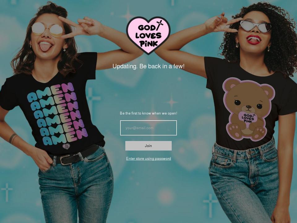 shopgodlovespink.com shopify website screenshot