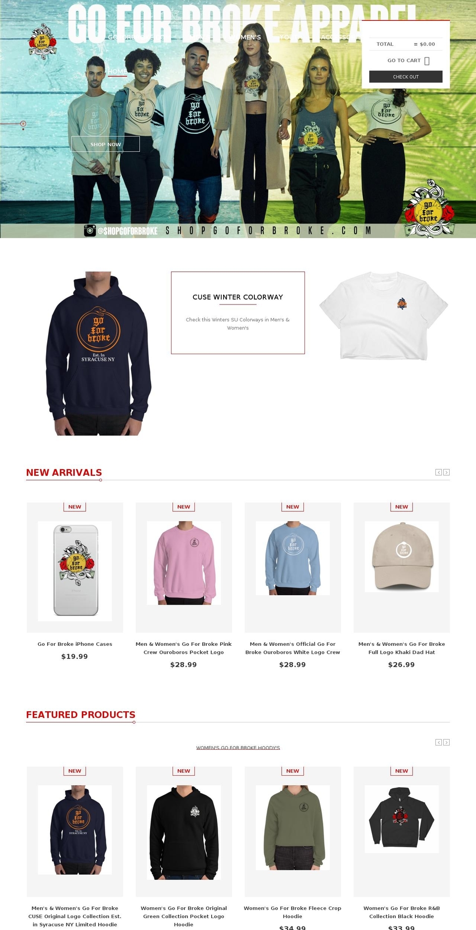 shopgoforbroke.com shopify website screenshot