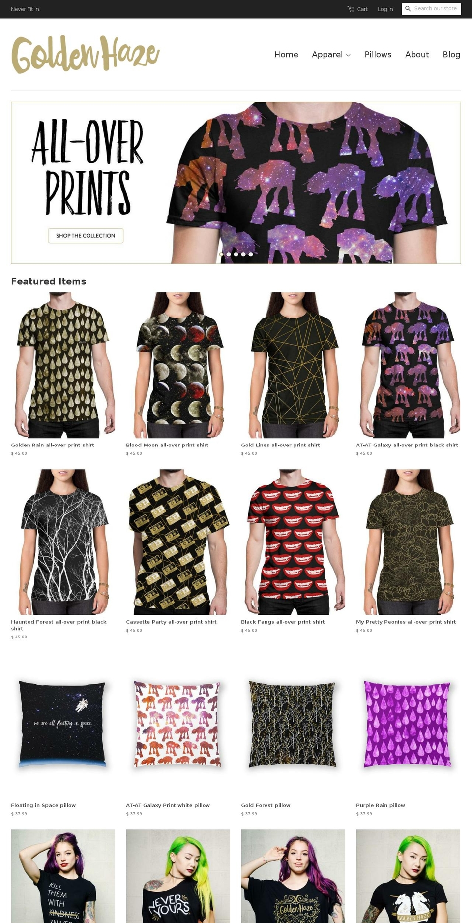 shopgoldenhaze.com shopify website screenshot