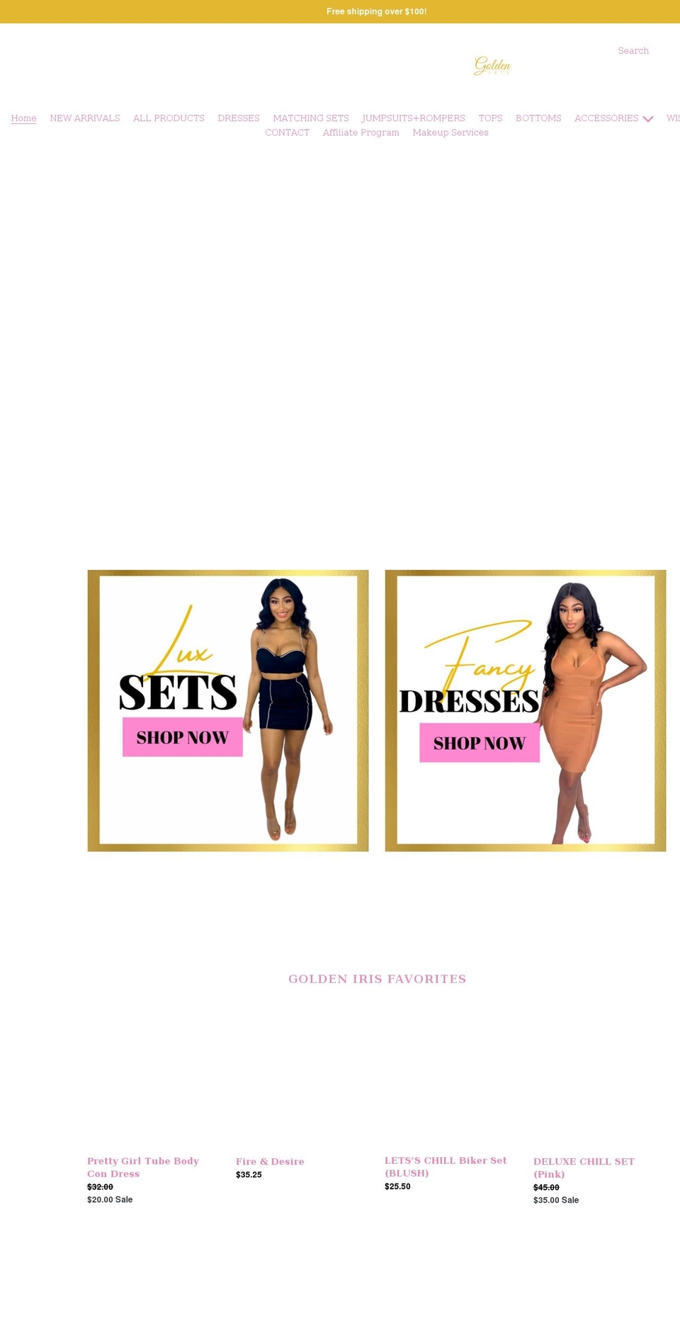 shopgoldeniris.com shopify website screenshot