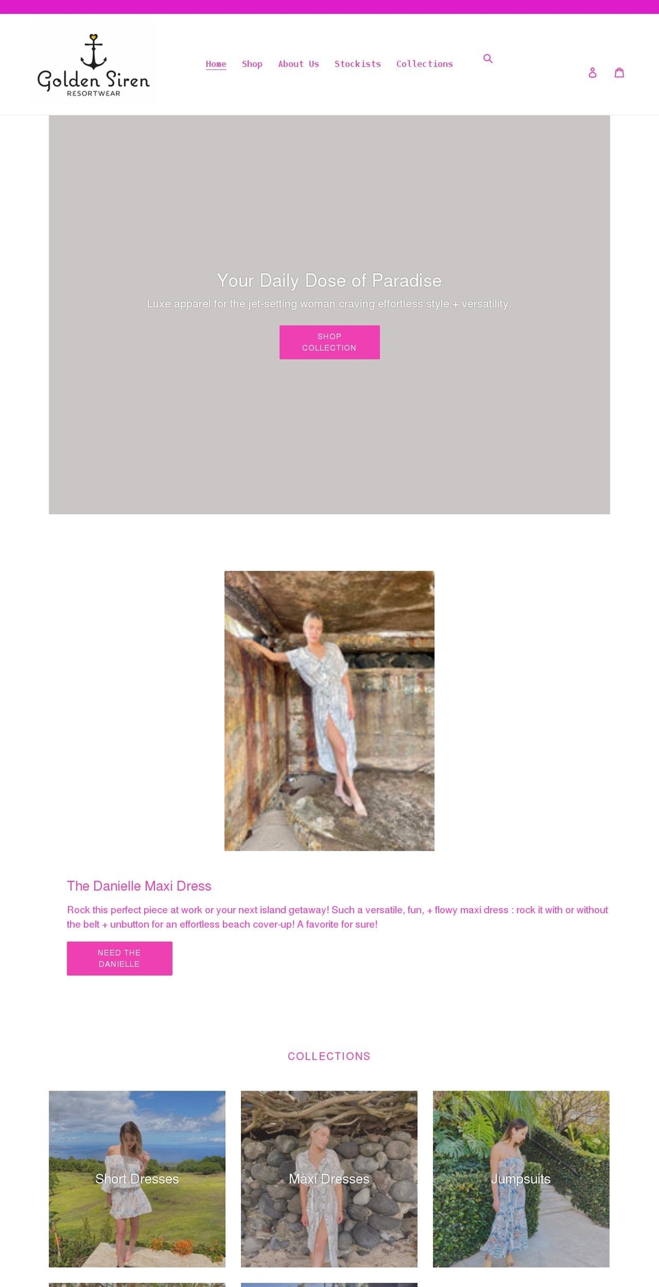 shopgoldensiren.com shopify website screenshot