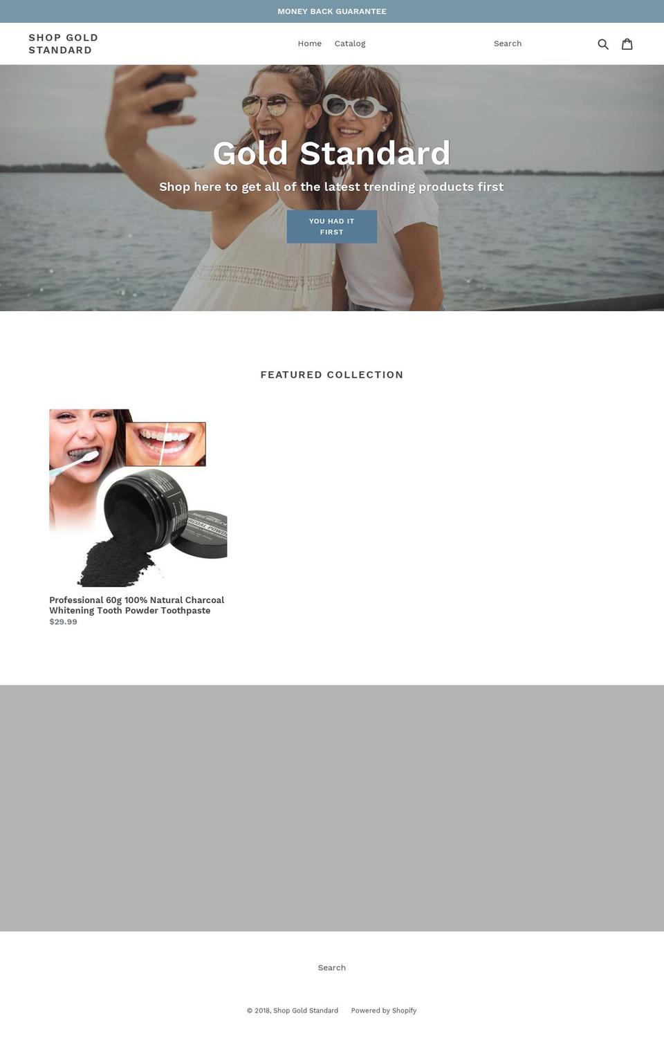 shopgoldstandard.com — Shopify storefront screenshot