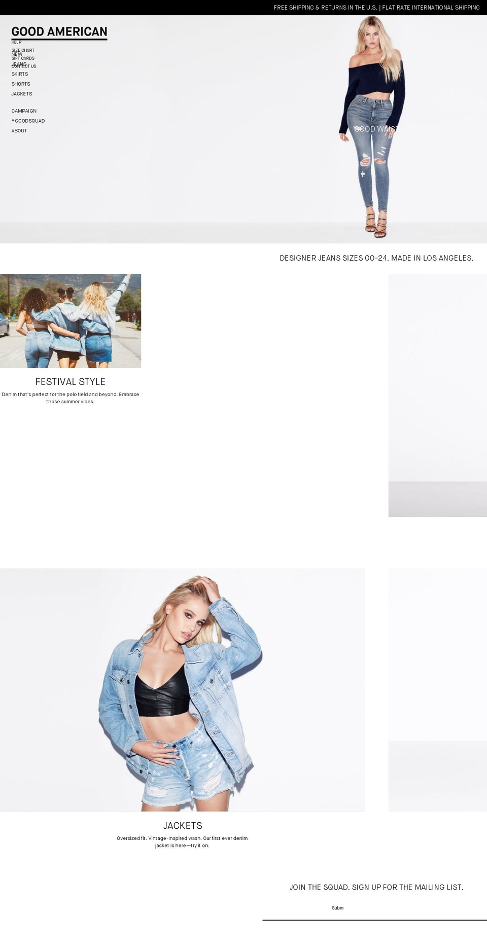 shopgoodamerican.com shopify website screenshot