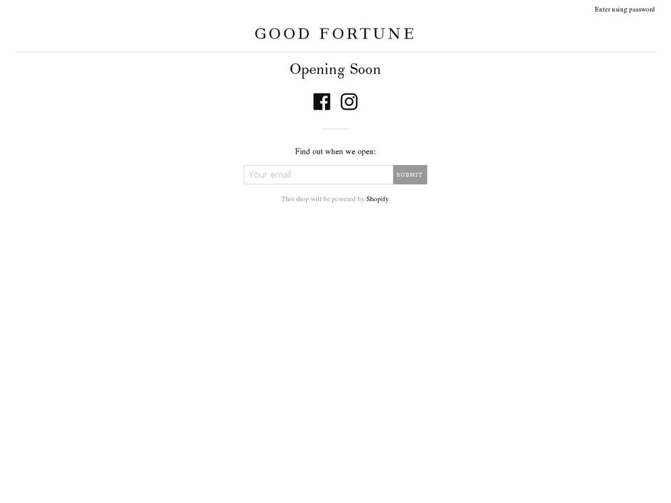 shopgoodfortune.com shopify website screenshot