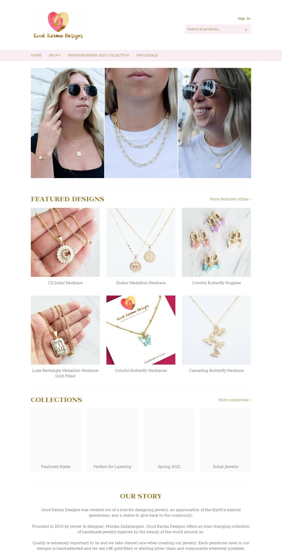shopgoodkarmadesigns.com shopify website screenshot