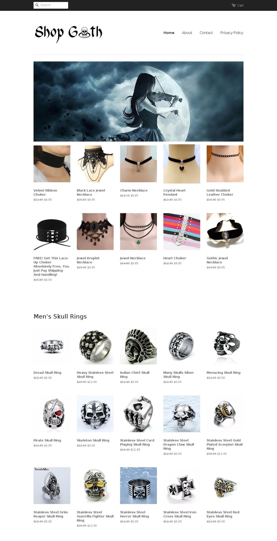 shopgoth.com shopify website screenshot