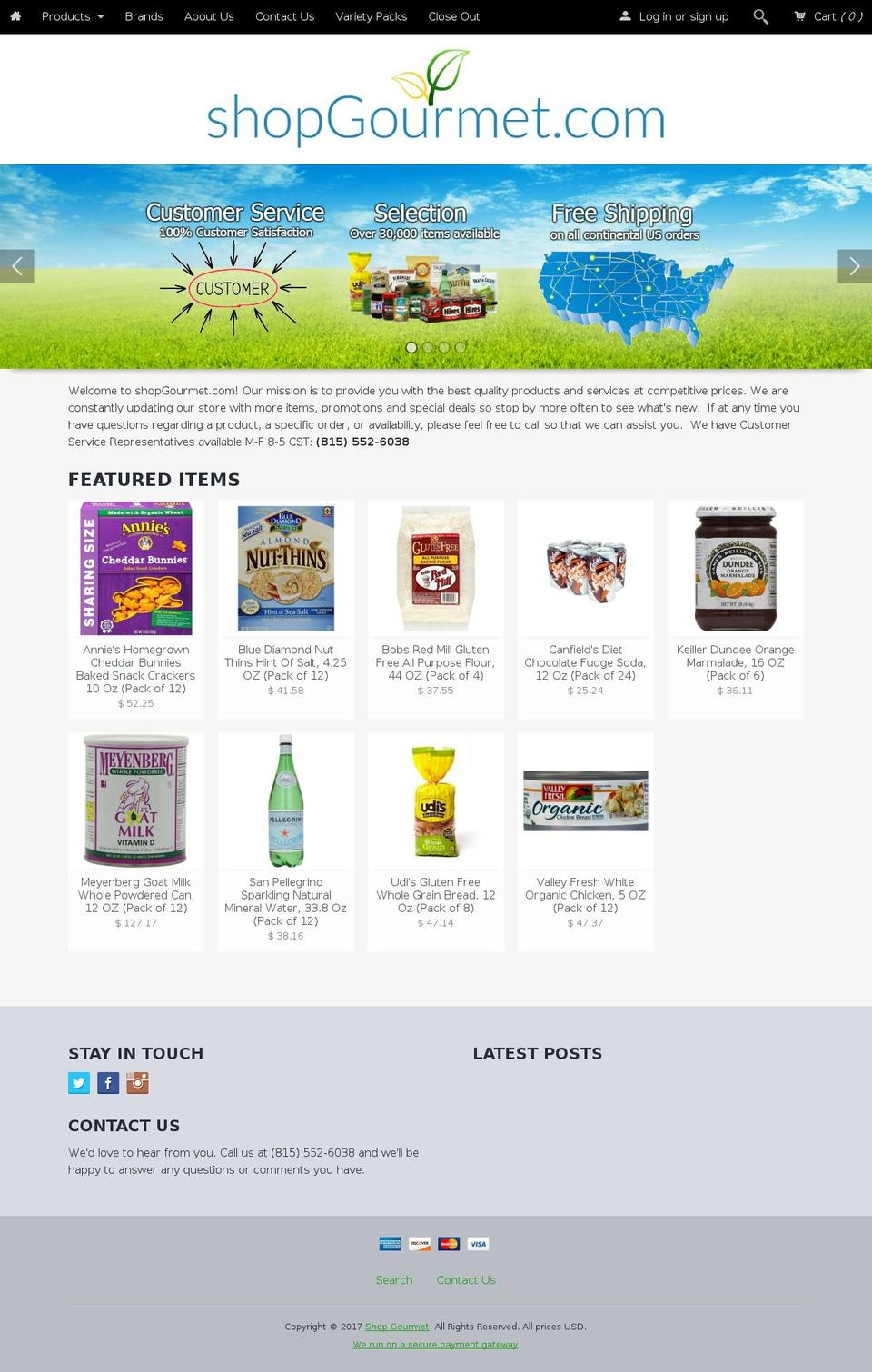 shopgourmet.com shopify website screenshot