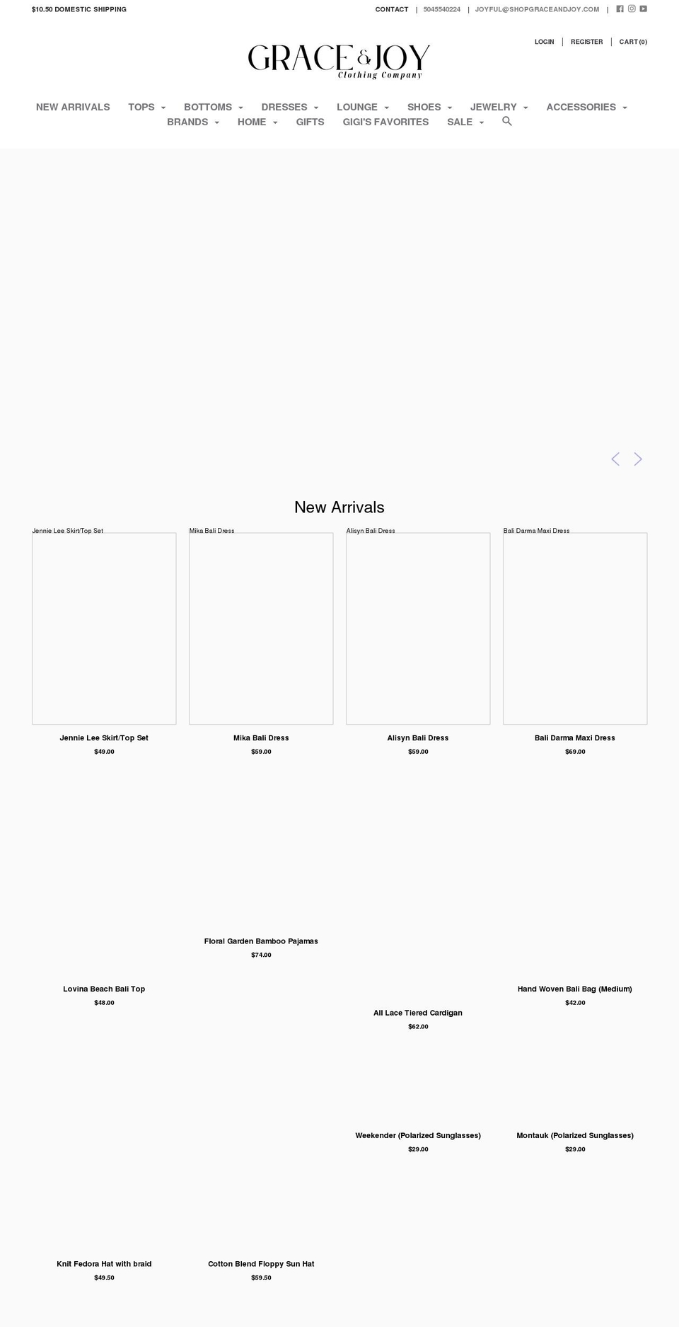 shopgraceandjoy.com shopify website screenshot