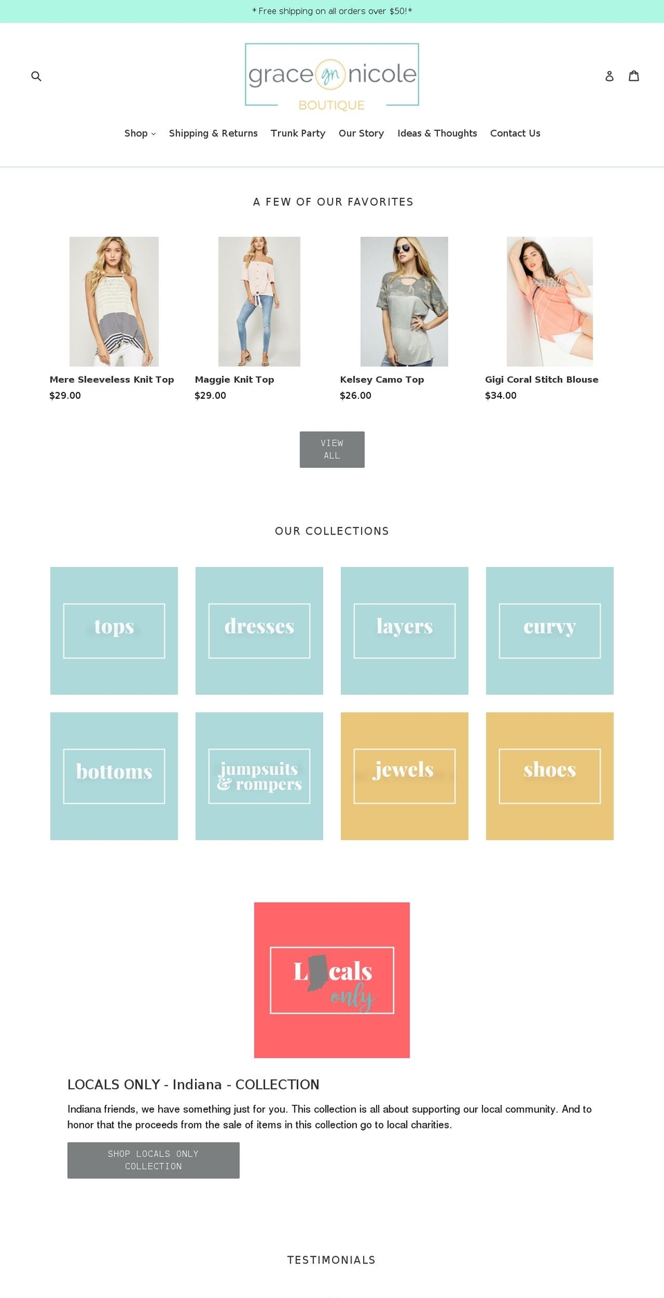 shopgracenicole.com — Shopify storefront screenshot