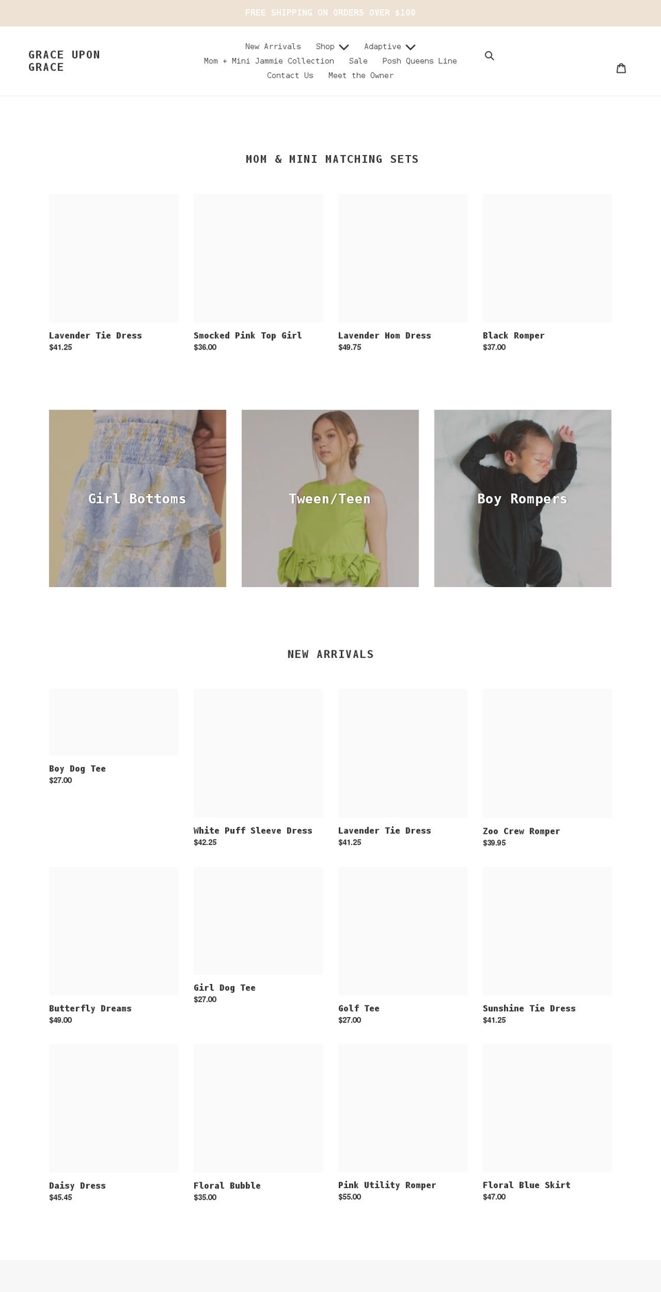 shopgraceupongrace.com shopify website screenshot