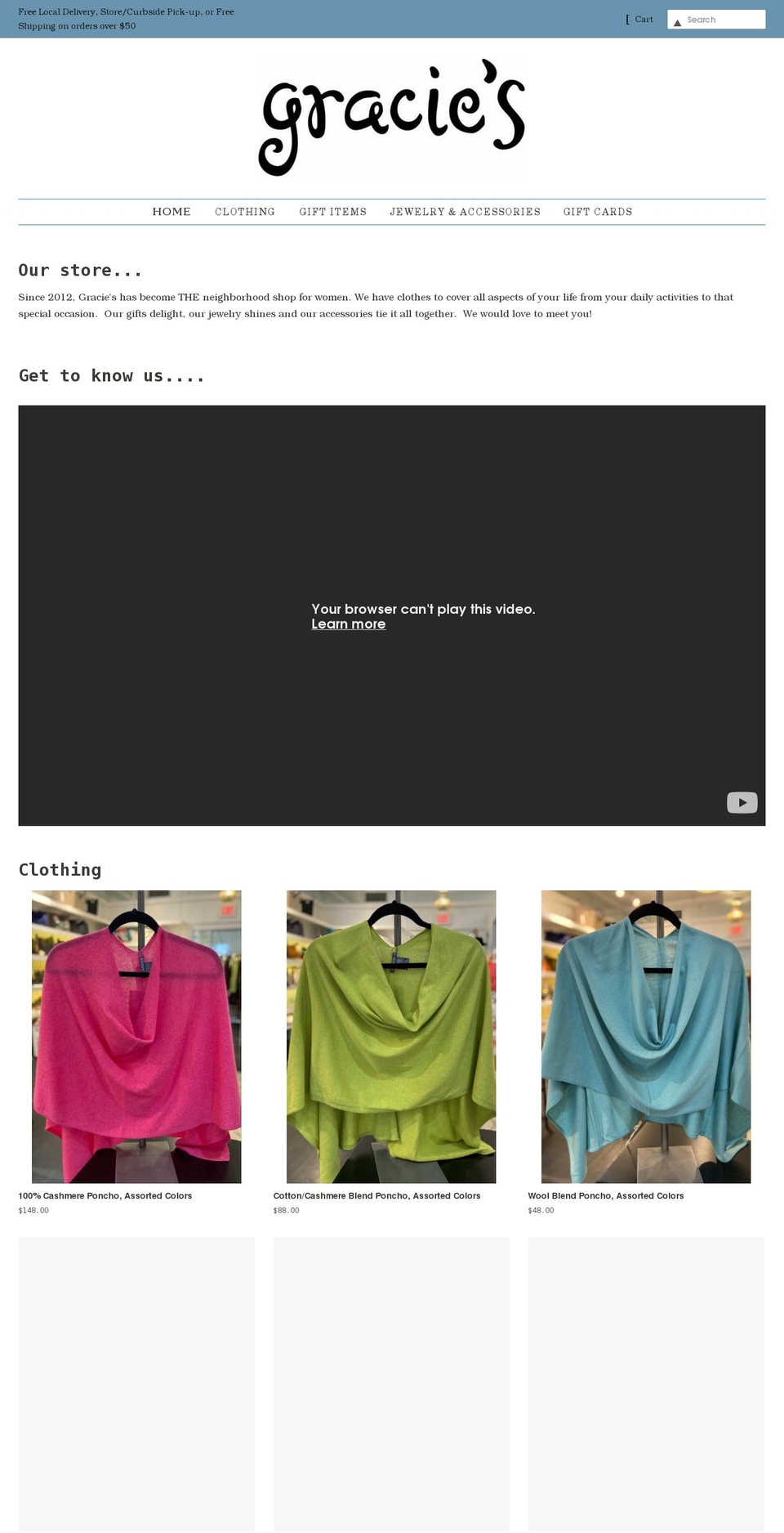 shopgracies.com shopify website screenshot