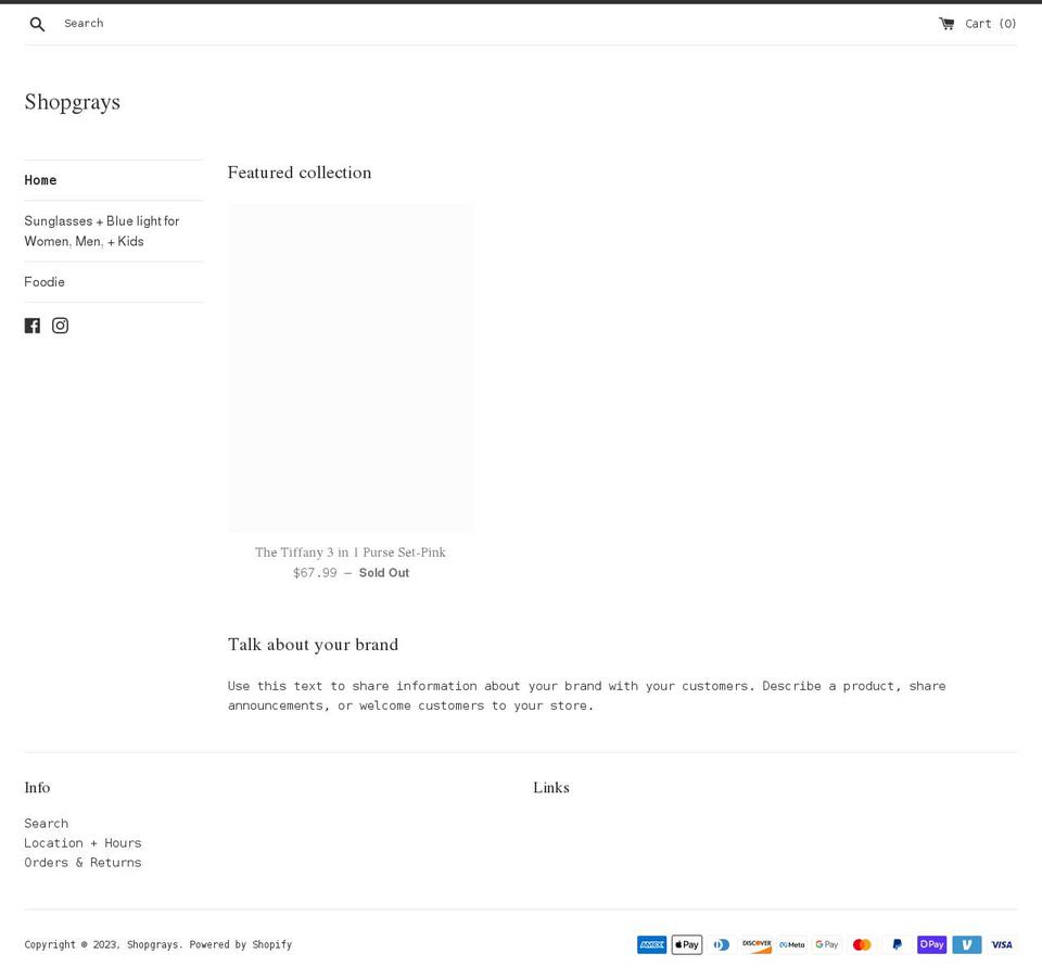 shopgraysonline.com shopify website screenshot