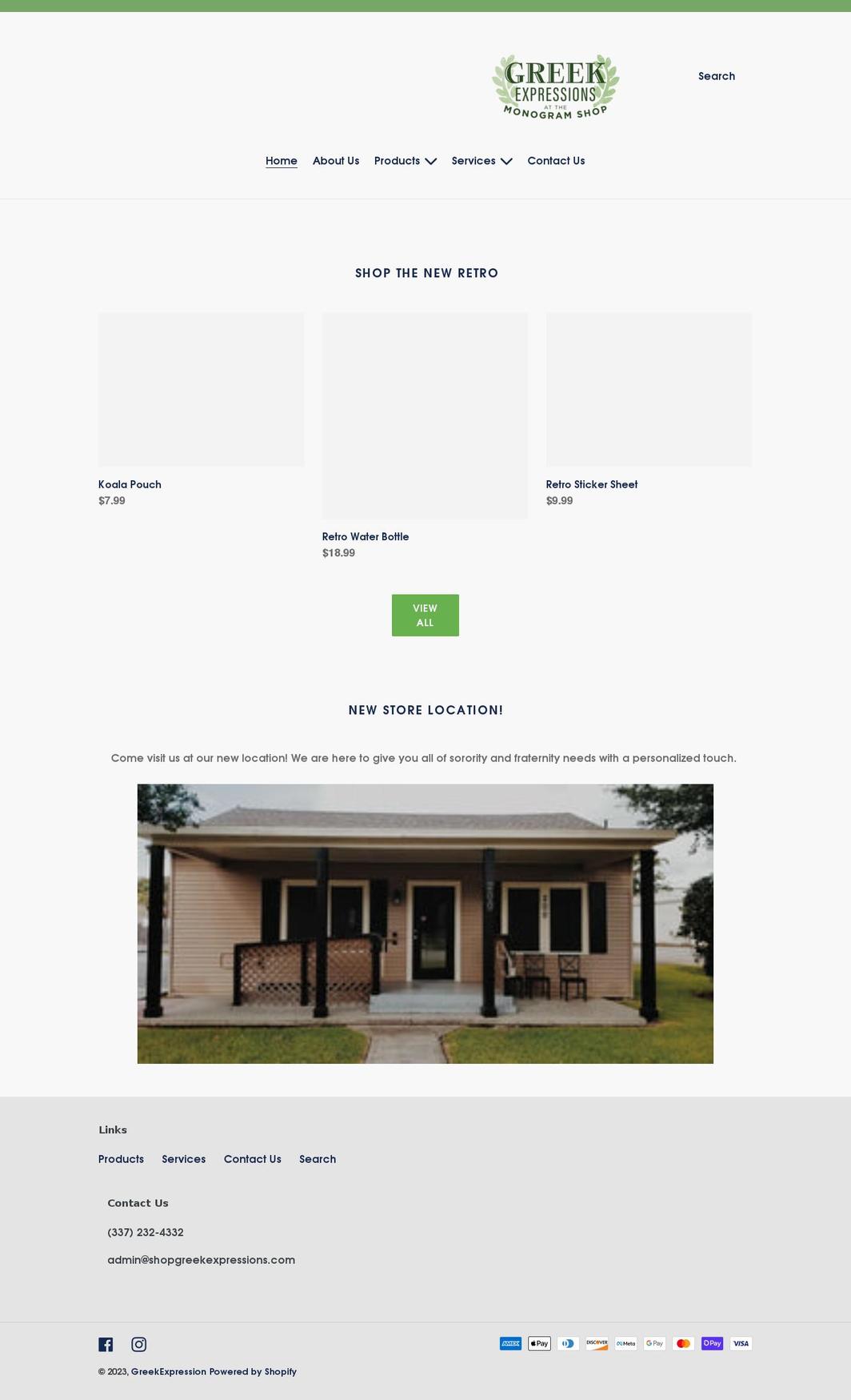 shopgreekexpressions.com shopify website screenshot