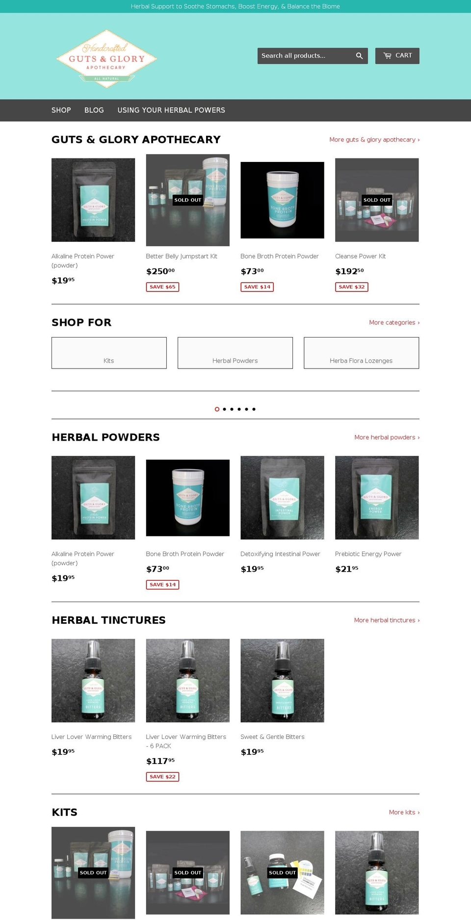 shopgutsandglory.com — Shopify storefront screenshot