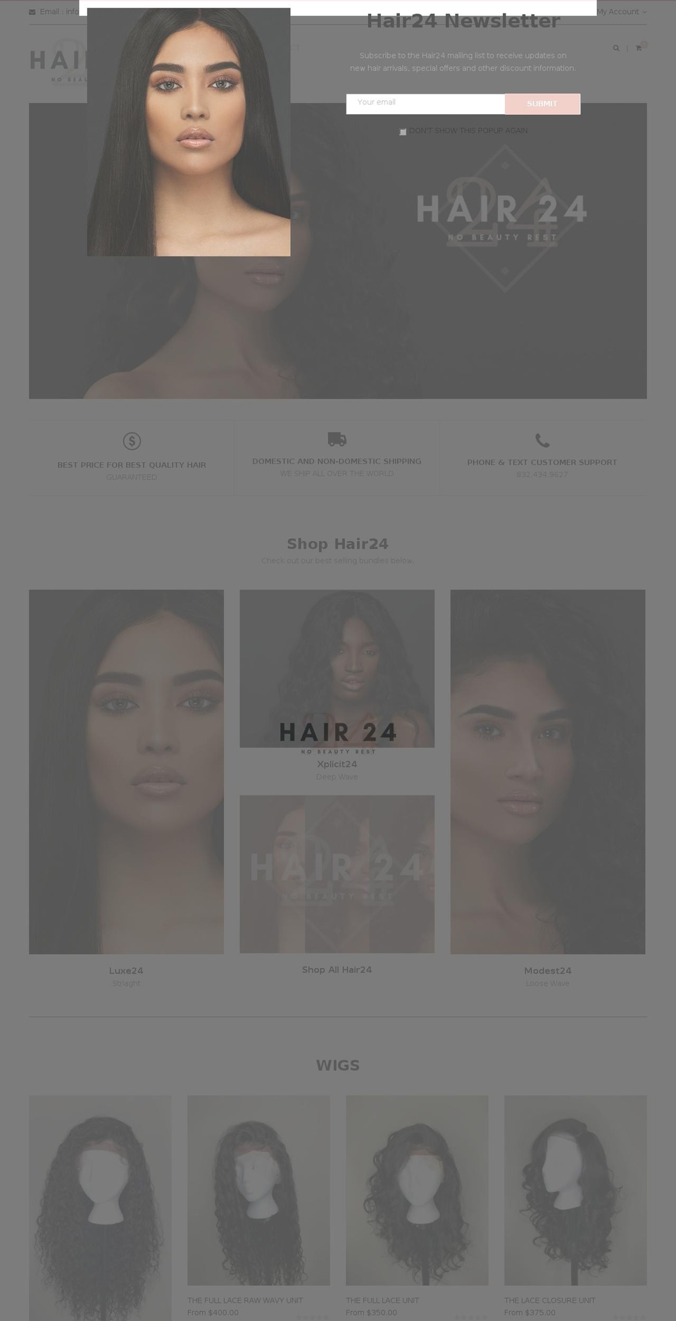 Creative Shopify theme site example shophair24.com