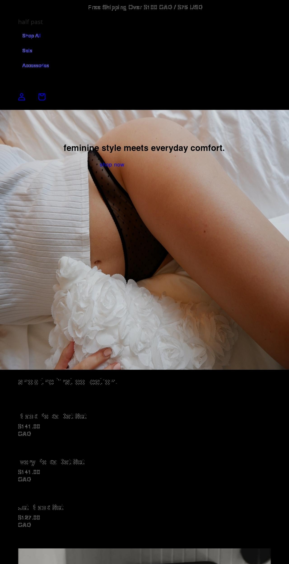 shophalfpast.com shopify website screenshot