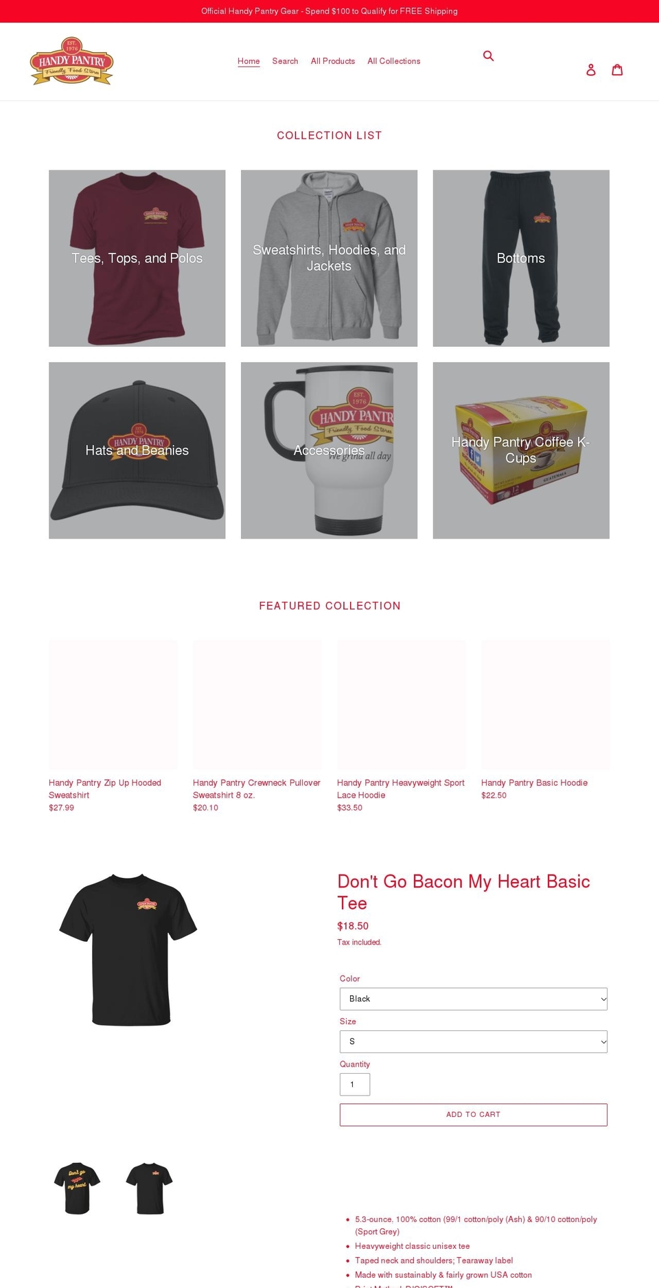 shophandypantry.com shopify website screenshot