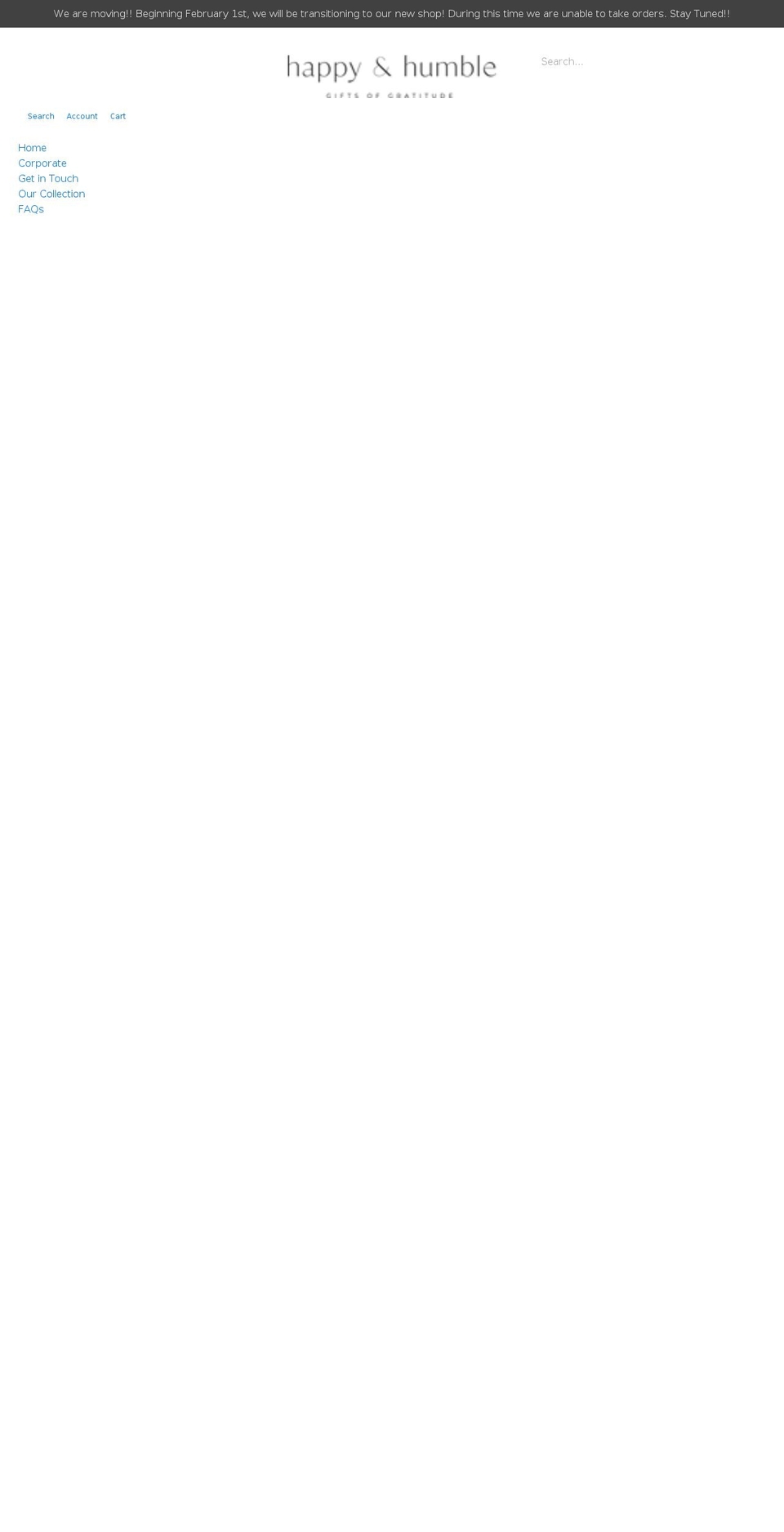 shophappyandhumble.com shopify website screenshot