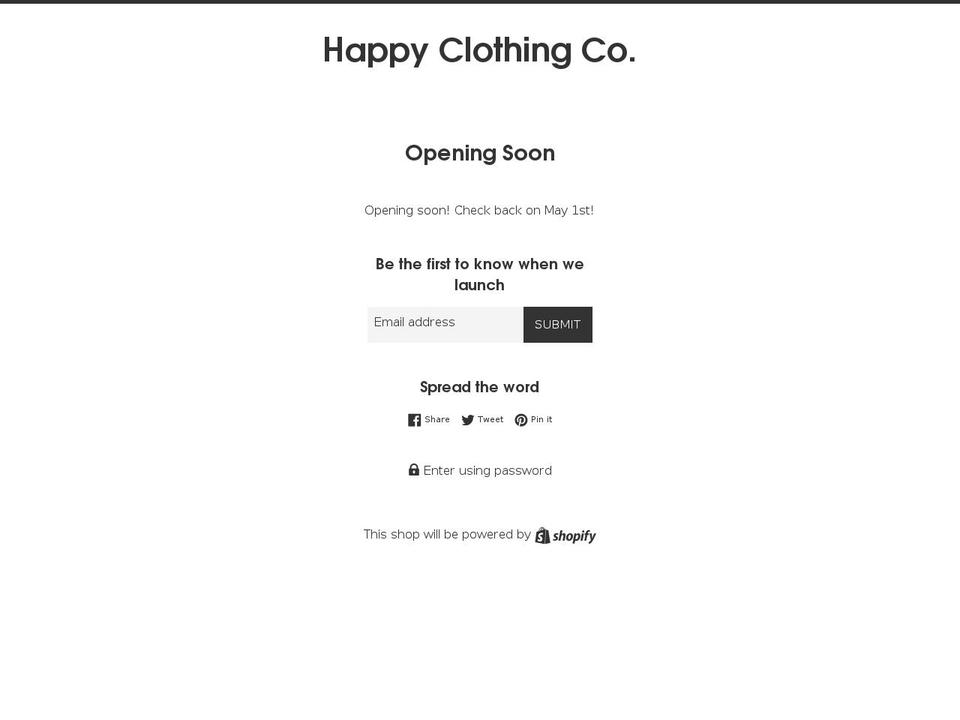 shophappyclothingco.com — Shopify storefront screenshot