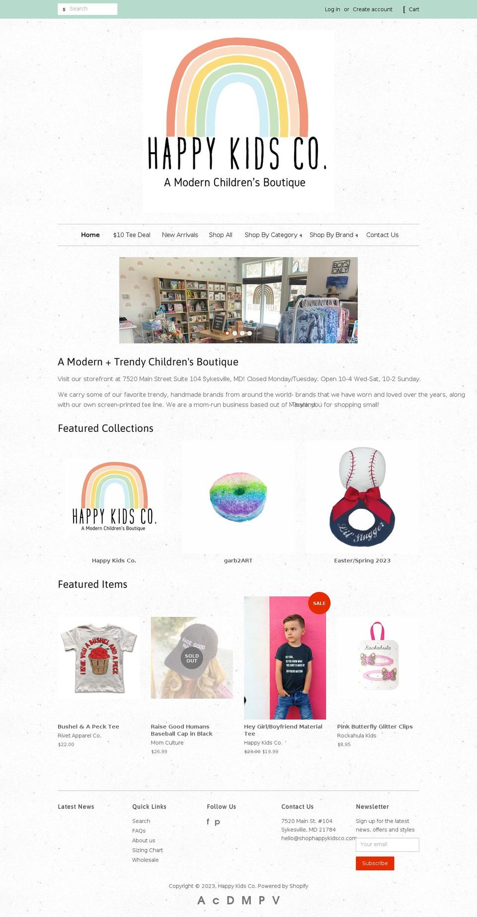 shophappykidsco.com shopify website screenshot