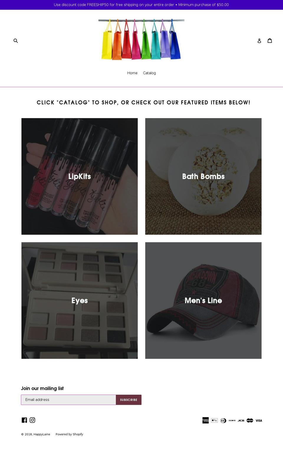 shophappylaine.com — Shopify storefront screenshot