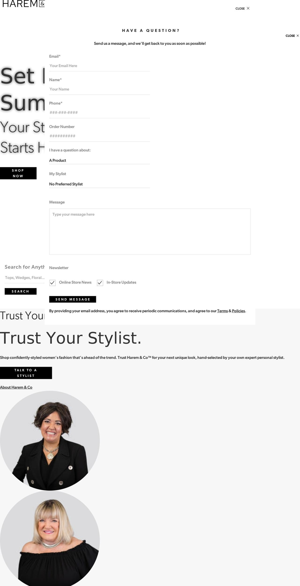 shopharem.com shopify website screenshot
