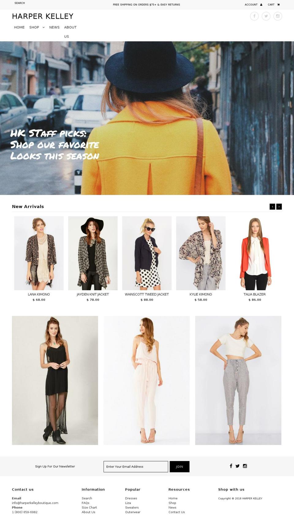 shopharperkelley.com — Shopify storefront screenshot