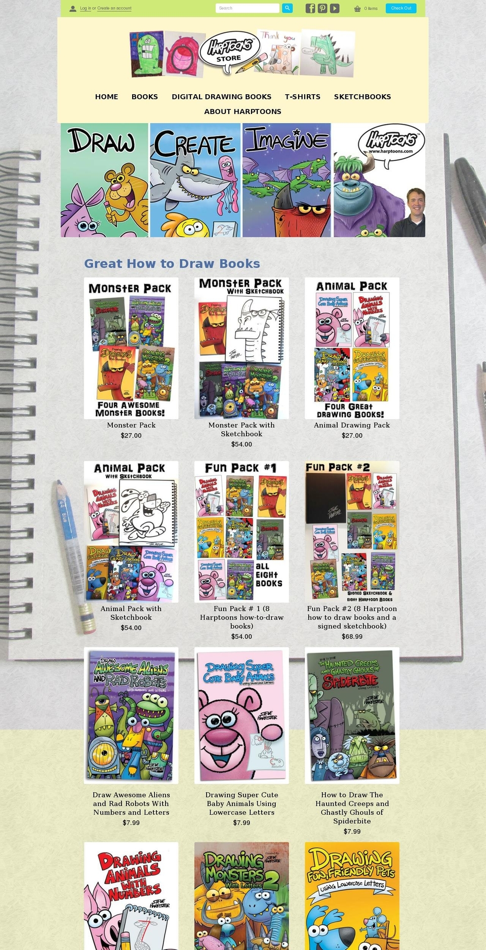 shopharptoons.com shopify website screenshot