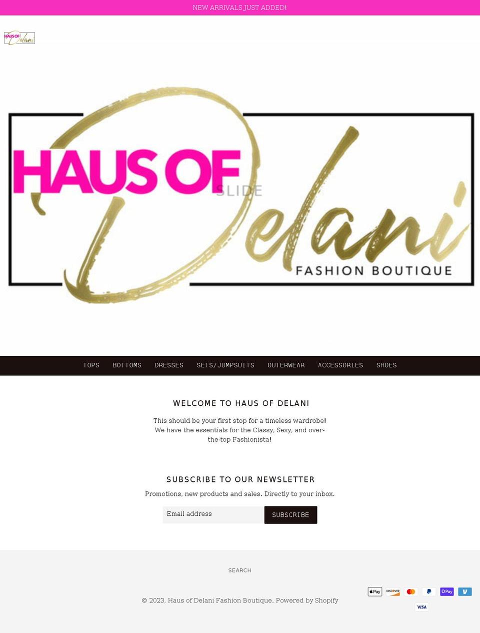 shophausofdelani.com shopify website screenshot