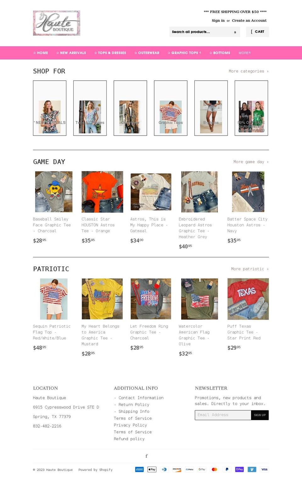 shophauteboutique.com shopify website screenshot