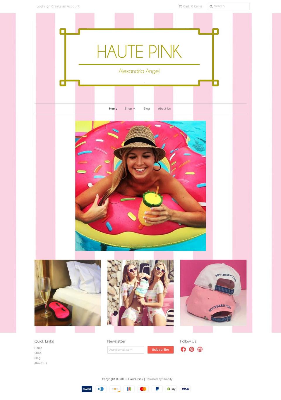 shophautepink.com — Shopify storefront screenshot