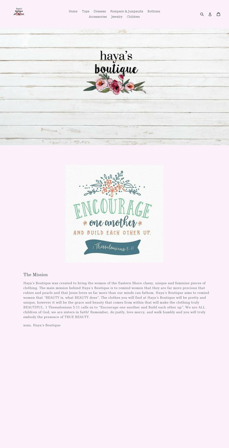 shophayasboutique.com shopify website screenshot