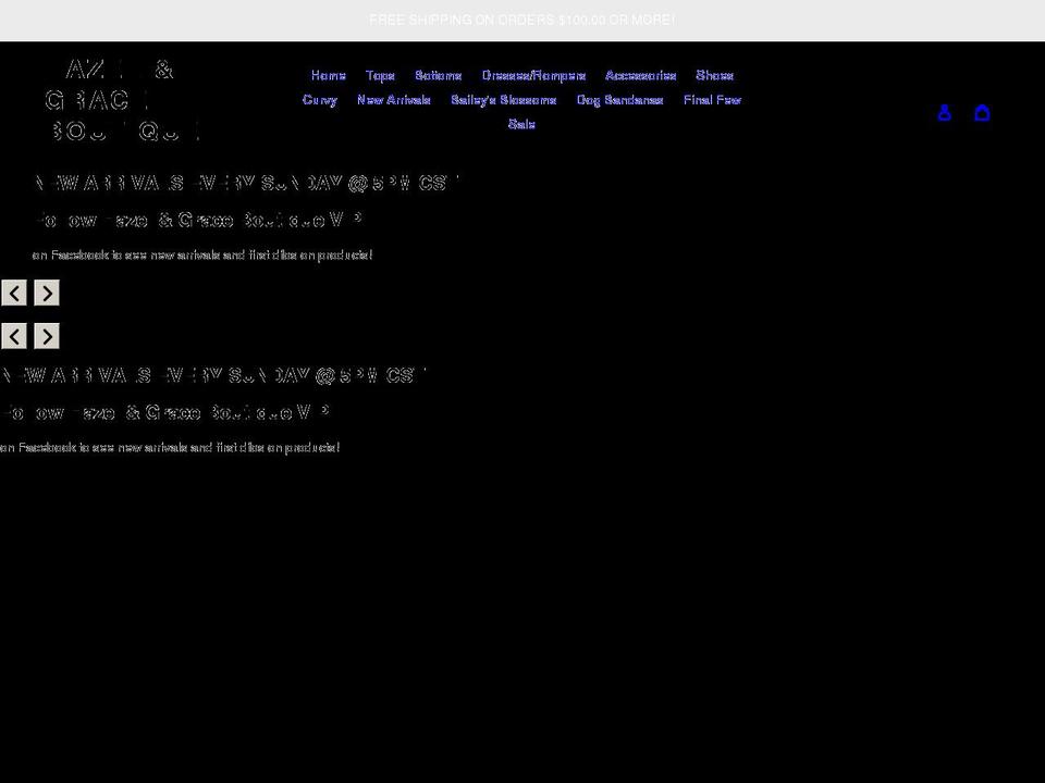 shophazelandgrace.com shopify website screenshot