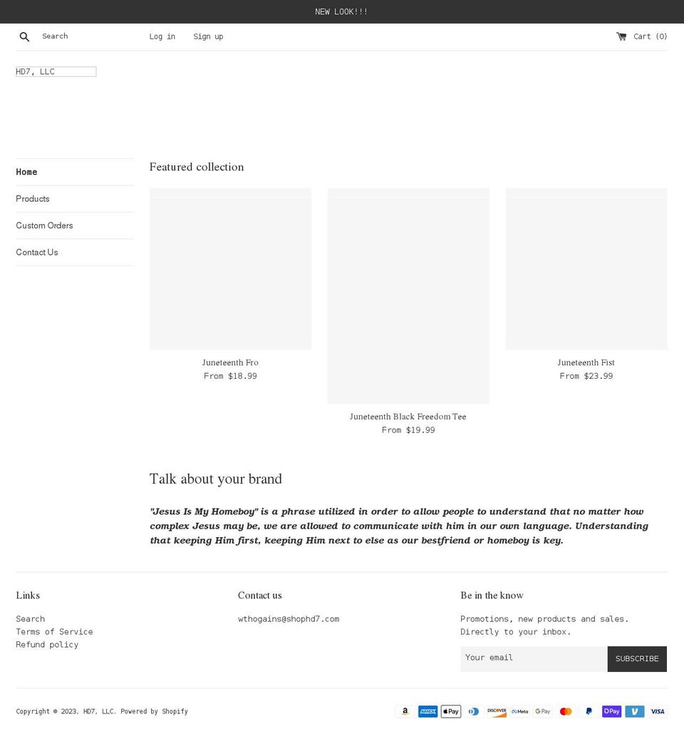 shophd7.com shopify website screenshot
