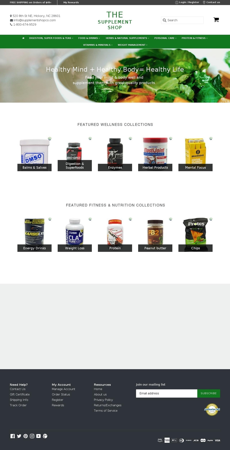 shophealthstore.com — Shopify storefront screenshot