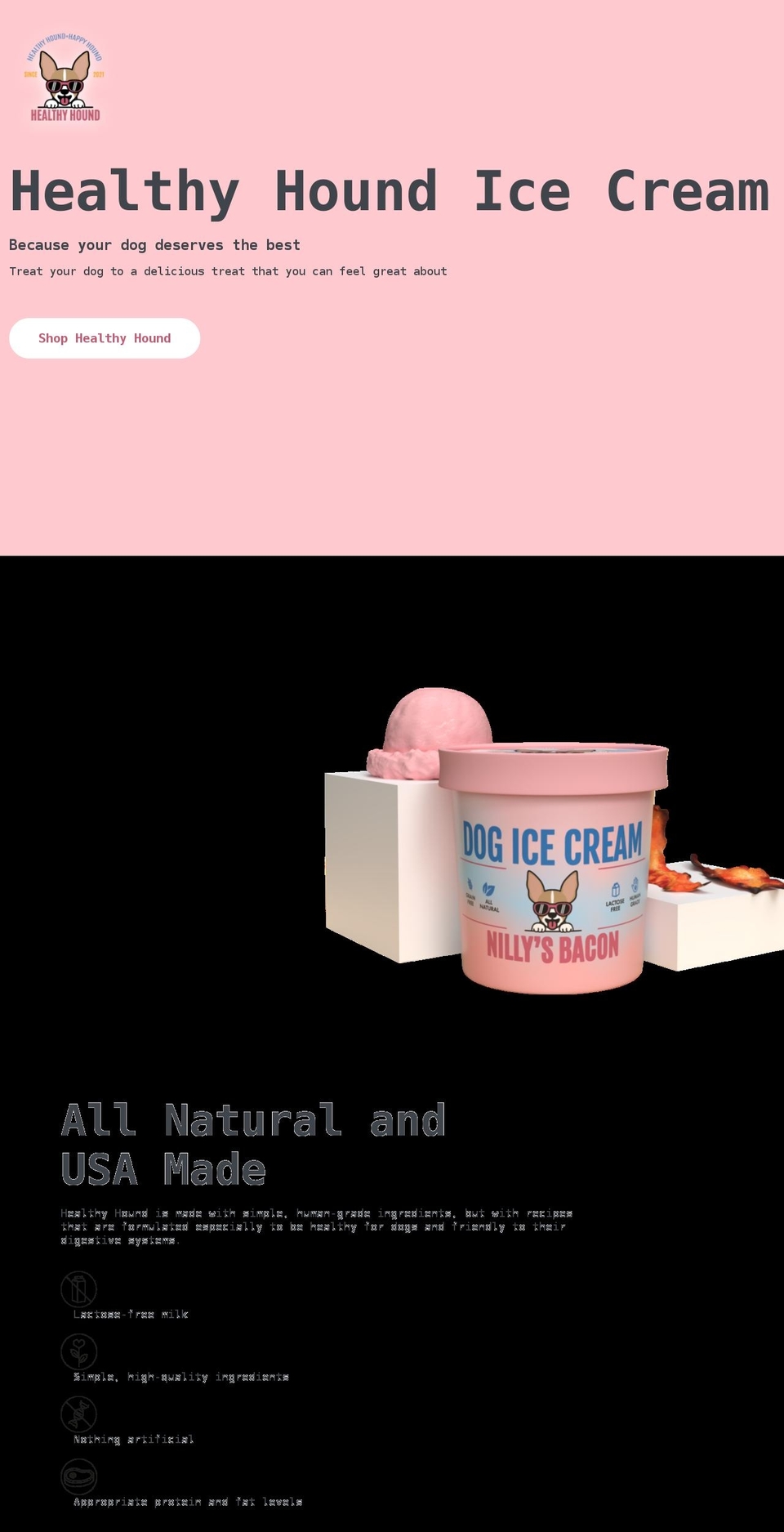 shophealthyhound.com shopify website screenshot