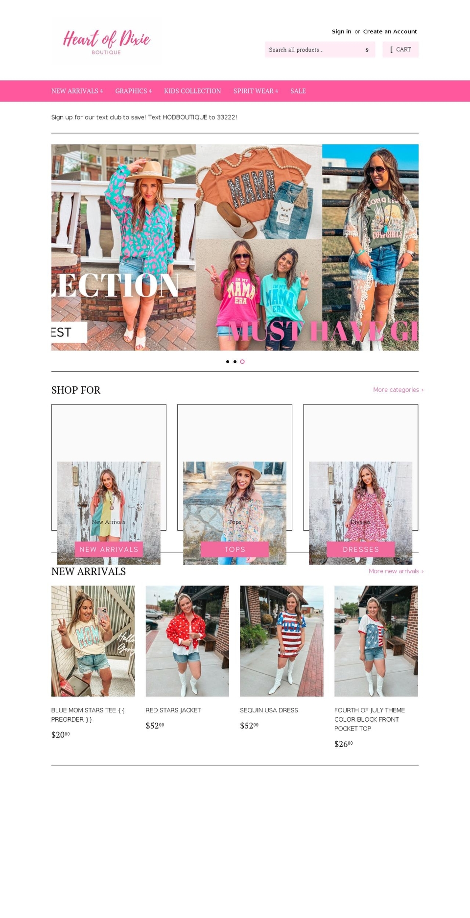 shopheartofdixieboutiqueozark.com shopify website screenshot