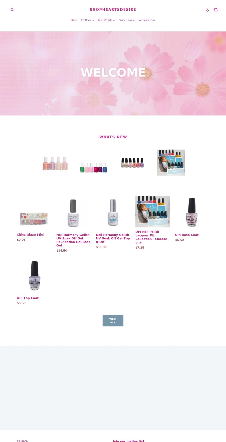 shopheartsdesire.com shopify website screenshot