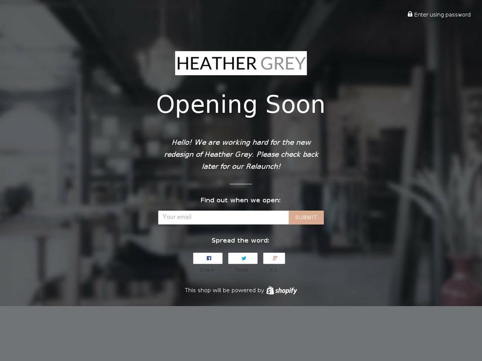 shopheathergrey.com — Shopify storefront screenshot