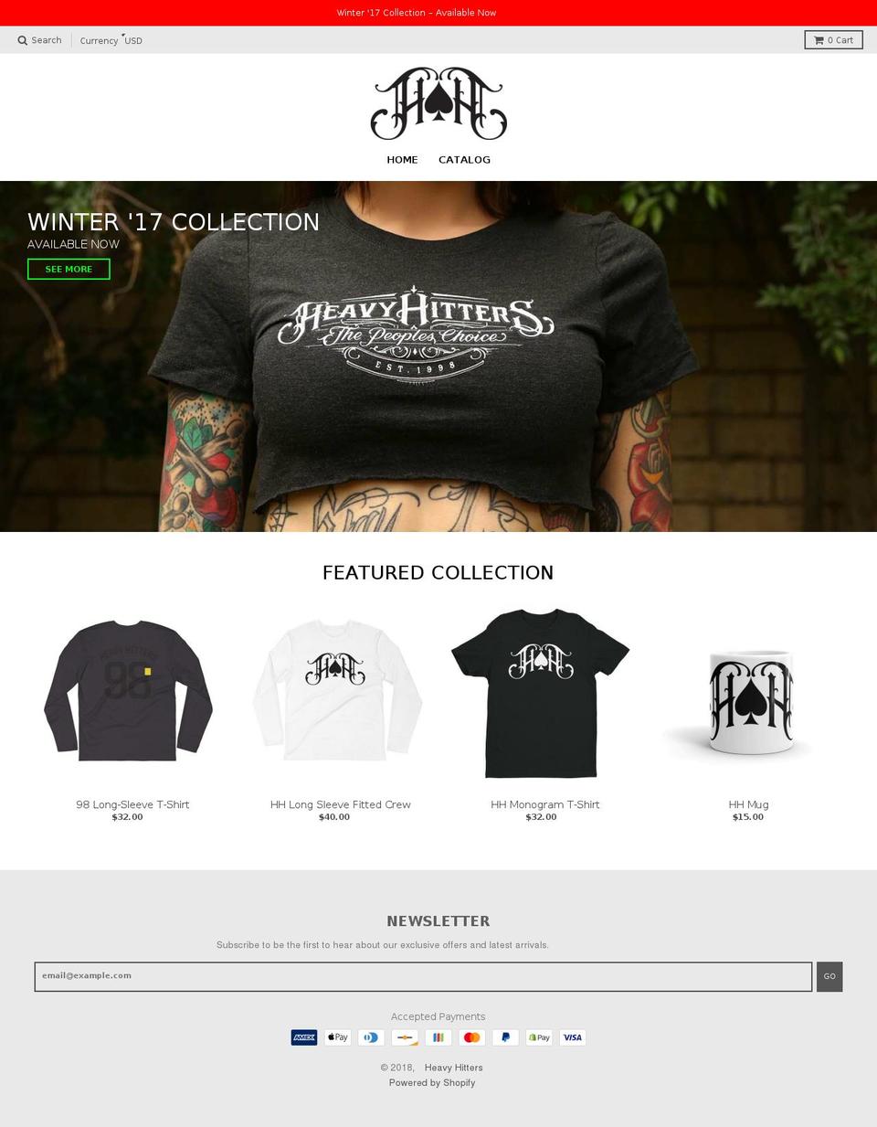 shopheavyhitters.com shopify website screenshot