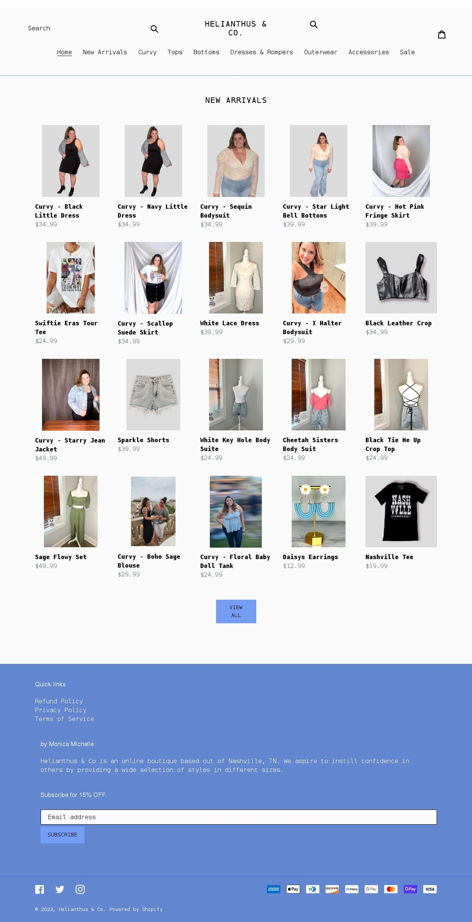shophelianthus.com shopify website screenshot