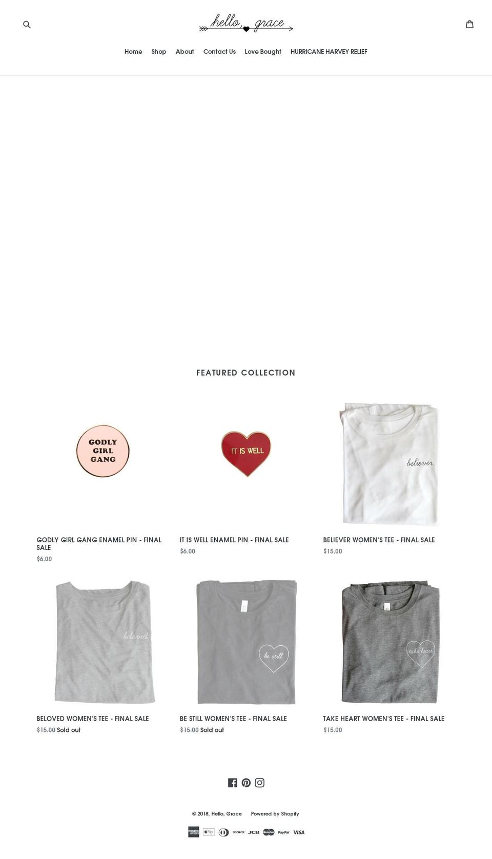shophellograce.com — Shopify storefront screenshot
