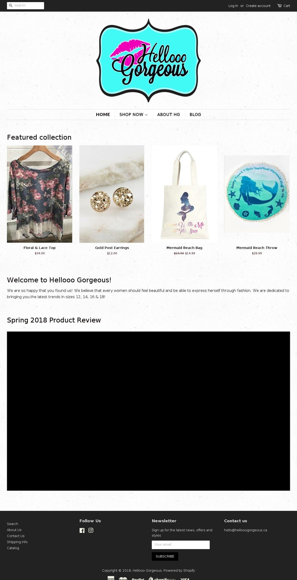 shophellooogorgeous.com — Shopify storefront screenshot