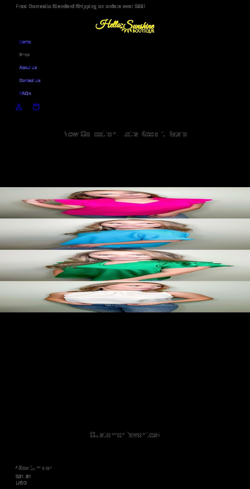 shophellosunshineboutique.com shopify website screenshot