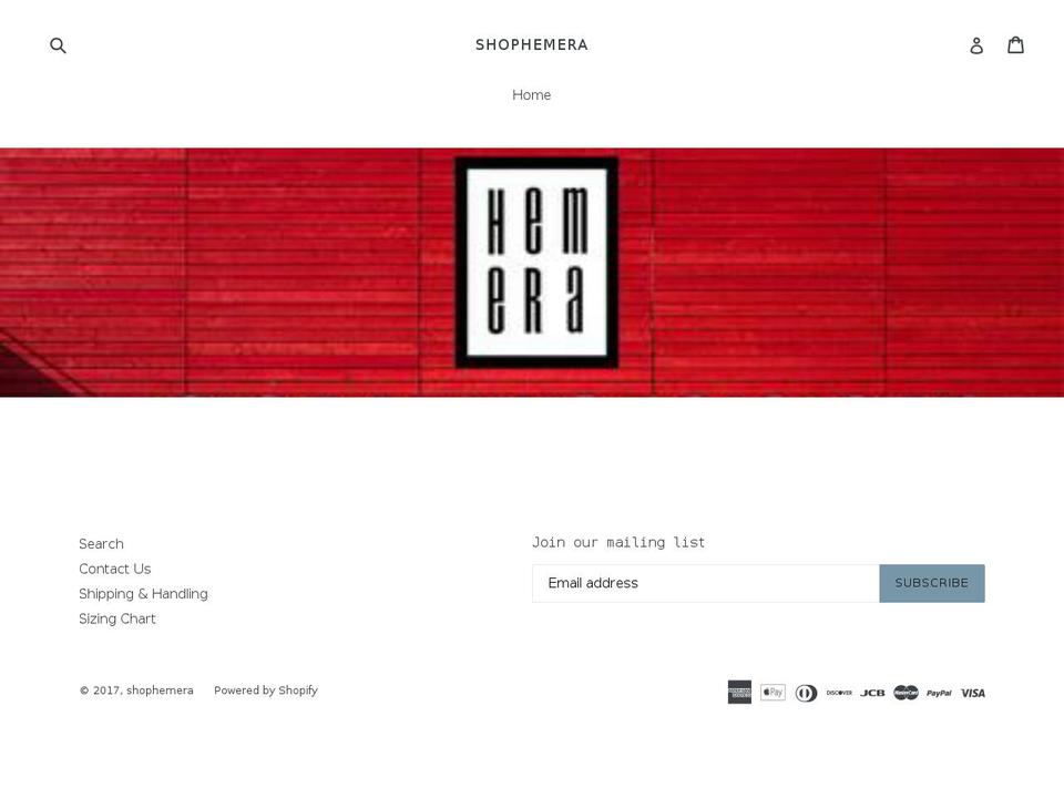 shophemera.com shopify website screenshot