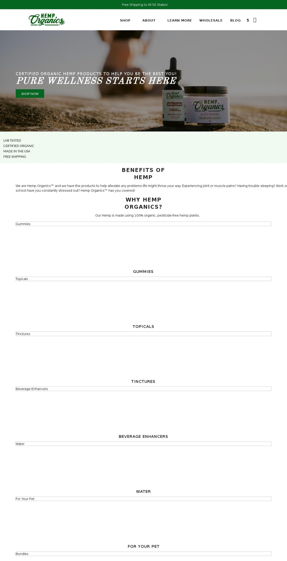 shophemporganics.com shopify website screenshot